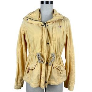 Vintage Y2K Hollister Yellow Utility Jacket Size Medium Cargo Retro 2000s 00s